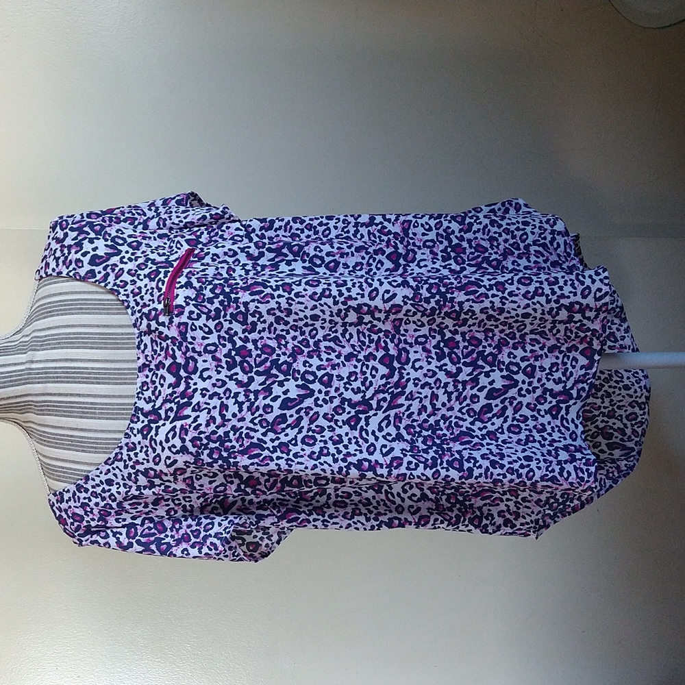 Torrid purple cheetah short sleeve tunic top blouse size 1